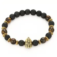 Вулкан камень тигр браслет из бисера Спарта воин будет шлем натуральный камень браслет
