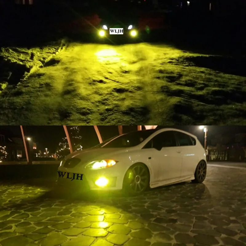 WLJH 2pcs 30W 700lm Car Light H8 H11 H9 COB LED Bulbs Styling Automobiles Driving Fog Lamp Bulb 9V 30V Golden Yellow|car light|light h8h8 h11 |