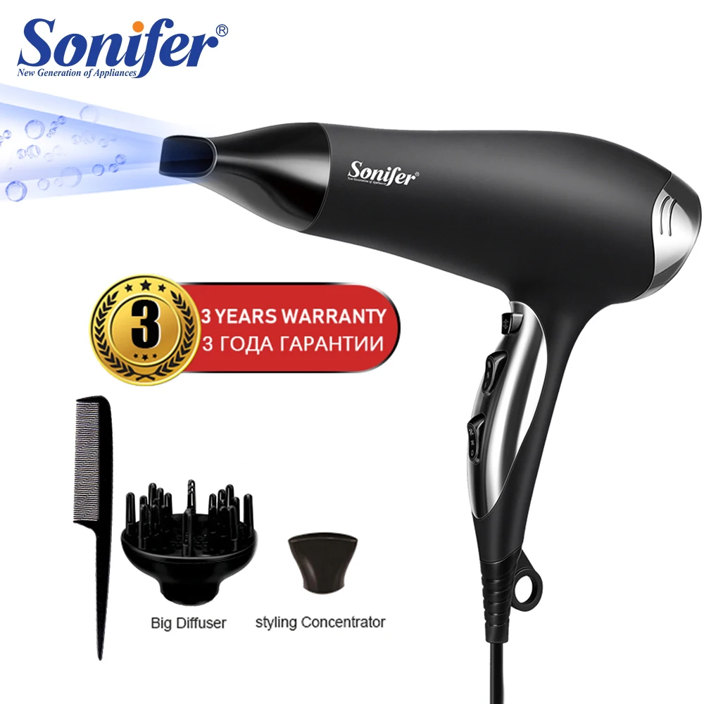 

Professional 2200W Hair Dryer Powerful Diffuser Collect 2 In 1 Blow Hair Styler Fan Hairdressing Barber Salon Tools Sonifer