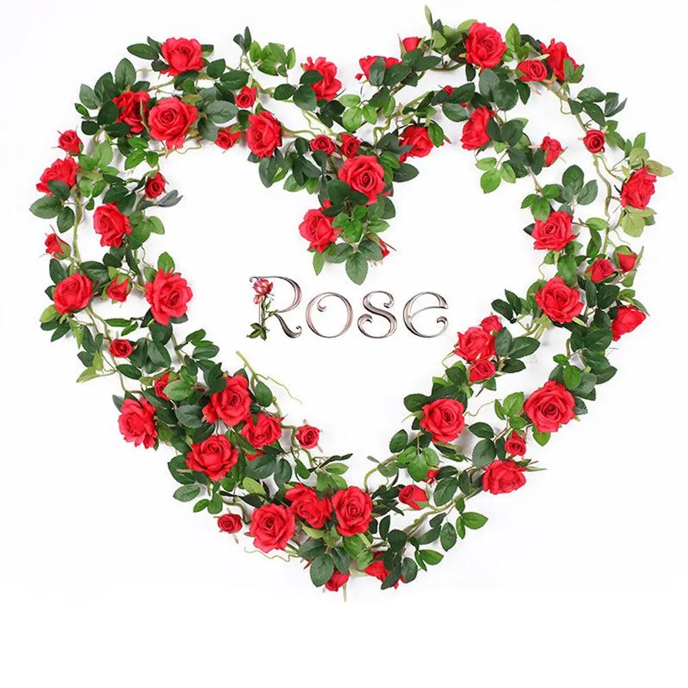 2,2 м DIY Искусственные цветы для украшения дома красный розовый фиолетовый искусственный цветок роза лоза домашний Свадебный декор