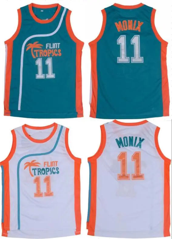 11 Green White Jackie Moon Flint Tropical Throwback Jerseys Retro