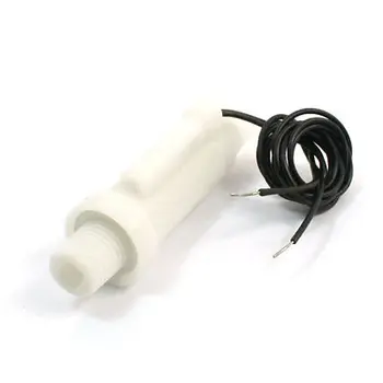 

12mm Male Thread White Plastic 0.75-5L/Min Water Flow Switch Flowmeter DC 24V/1A