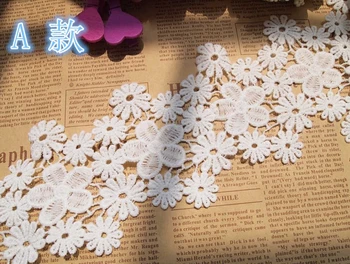 

Elegant Lace 3Yard/lot DIY Clothes Water Soluble Lace Accessories White Embroidery Lace Ribbon For DIY Clothing Blouse Sew Decor