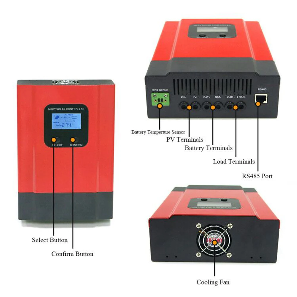 

60A 50A MPPT Solar Charge Controller DC 12V/24V/36V/48V Auto Battery Regulator
