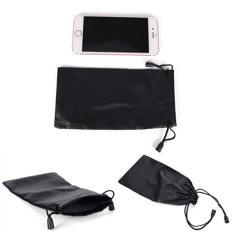 New 3pcs Diy Porable Soft Black Cloth Microfiber Pouch Eyewear Bag Case