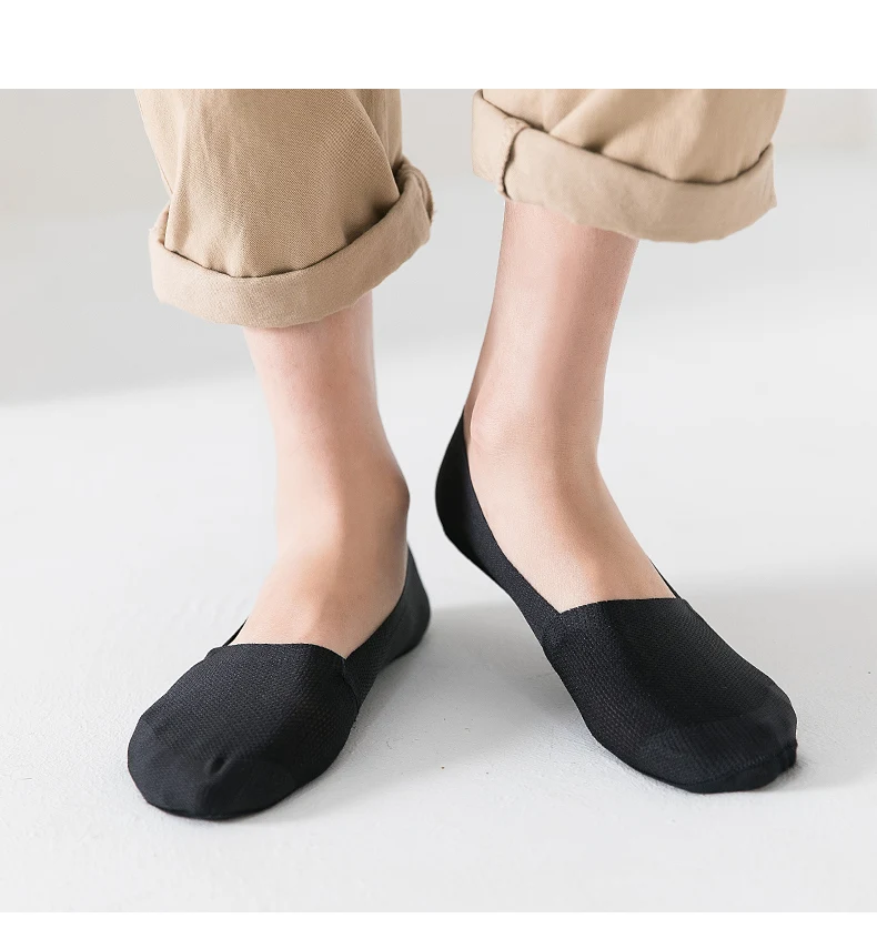 Ультра-тонкие шелковые короткие низкие хлопковые незаметные носки для мужчин без шоу короткие мужские силикационные носки гелевые противоскользящие летние