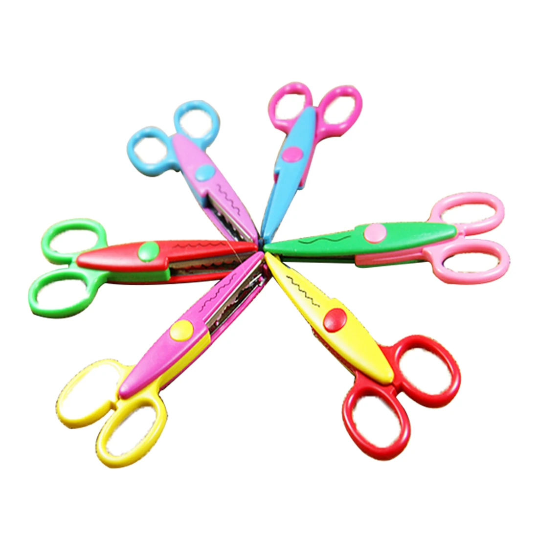 

6 PCS Laciness Scissors Metal and Plastic DIY and Scrapbooking Photo Colors Scissors Paper Lace Diary Decoration 6 Patterns
