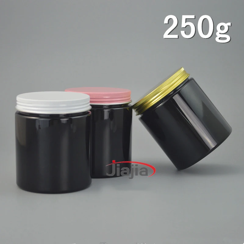 Frasco de Plástico Recipiente de Creme Cuidados com a Pele Garrafa de Chá Preto Cosmético Máscara Corporal Loção Doces Embalagem Janela Tampa Frete Grátis 250g 11 Garrafas reutilizáveis
