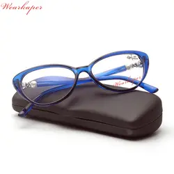 Бренд WEARKAPER новые ретро модные кошачий глаз жемчужные очки для чтения женские очки пресбиопии диоптрические очки Oculos