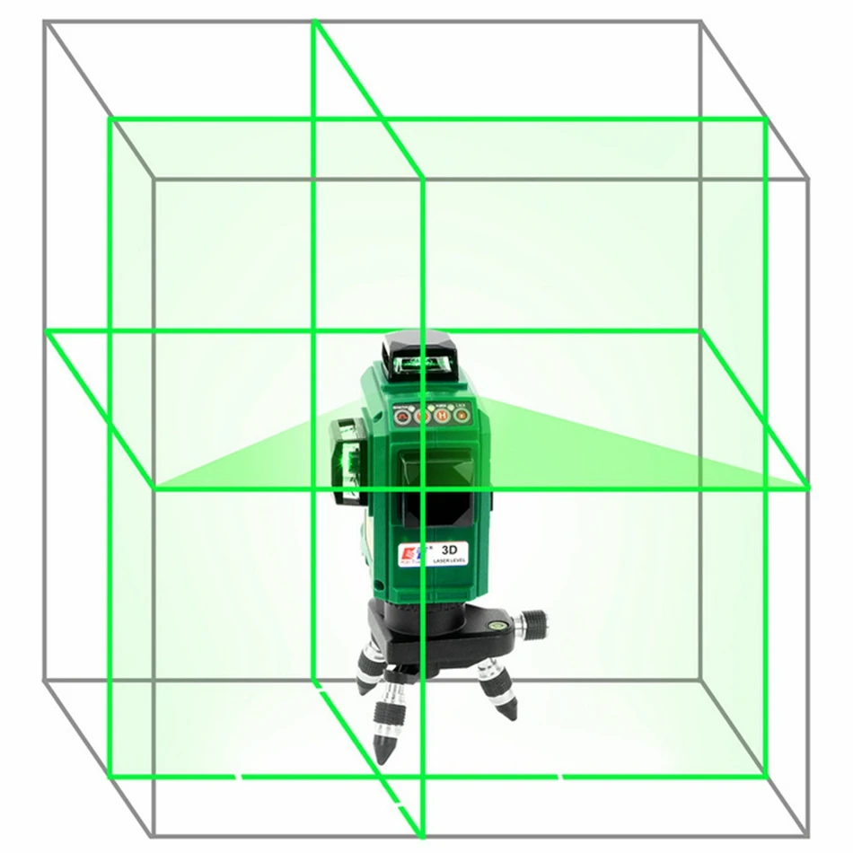 

Kaitian 3D 12Lines Green Laser Levels Self-Leveling 360 Horizontal Rotary Vertical Cross Green Nivel Laser Beam Line Level Tool