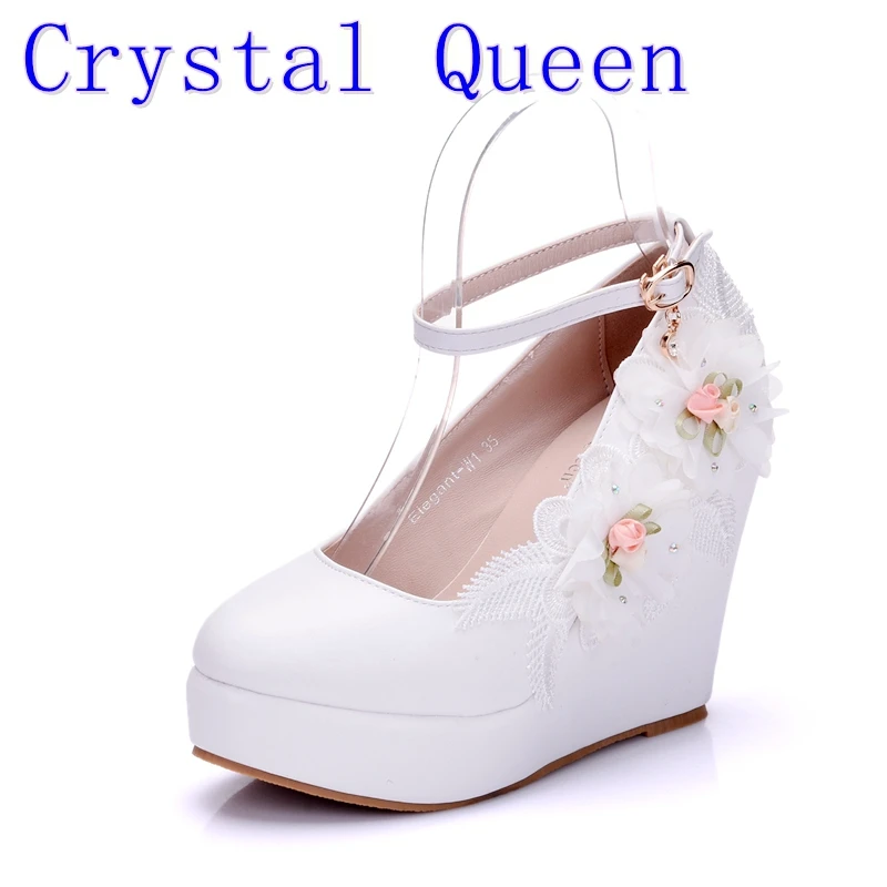 Buy Crystal Queen Woman White Wedding Shoes High Heel Bridal Shoes For Woman