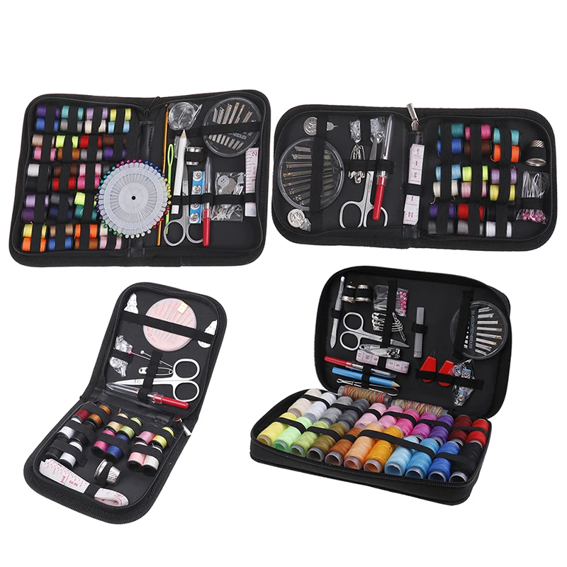 

27/72/97/128pcs Travel Sewing Kits Multifunction Sewing Box Sewing Thread Stitches Needles Tool Set Cloth Buttons Craft Scissor
