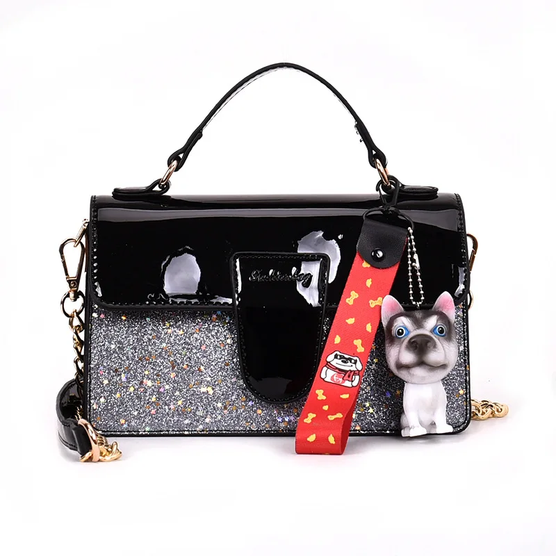 

2018 summer trend cover type chain New small sequined bag handbags women ladies shoulder messenger crossbody bags Husky pendant