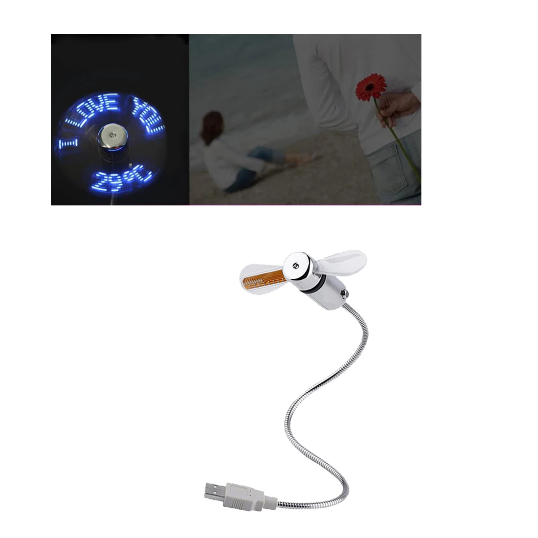 

Hand Mini USB Fan portable gadgets Flexible Gooseneck LED Clock Cool For laptop PC Notebook real Time Display durable Adjustable