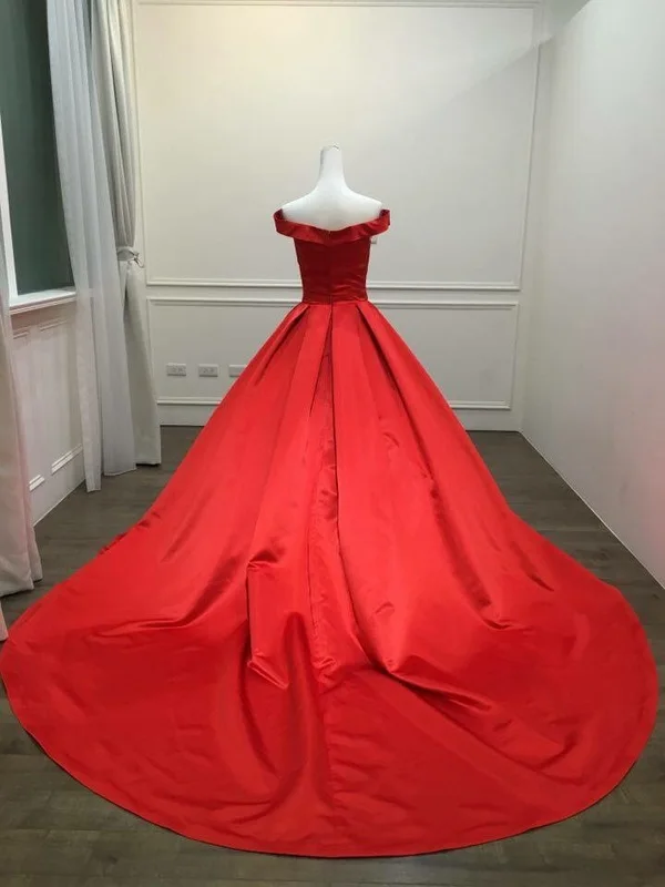 2020 Elegant Simple Red Prom Dresses V Neck Ball Gowns Cap Sleeve Satin vestidos de formatura Backless Reflective Dress