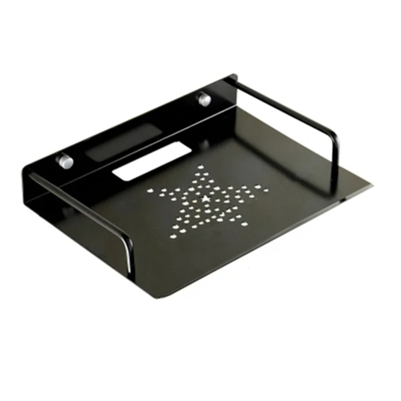 1PC Wall Mounted Black Sliver Storage Shelf Aluminum Single layer TV Box font b Router b
