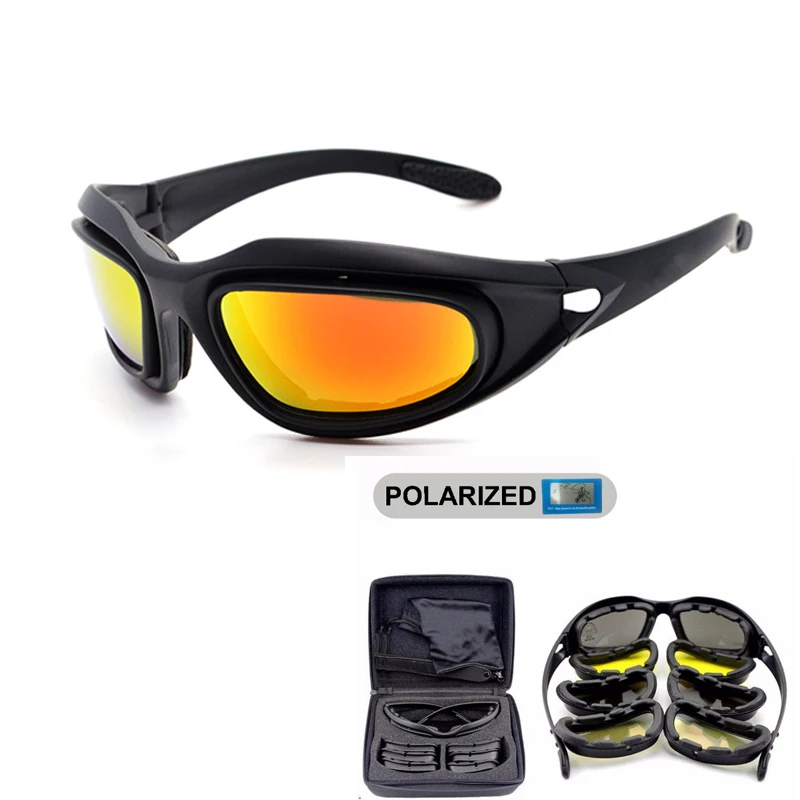 DAISY Polarized Army Goggles, Military Sunglasses 4 Lens Kit, Men's Desert Tactical Glasses Sporting Polarized Glasses DAISY Polarized Army Goggles, Military Sunglasses 4 Lens Kit, Men's Desert Tactical Glasses Sporting Polarized Glasses