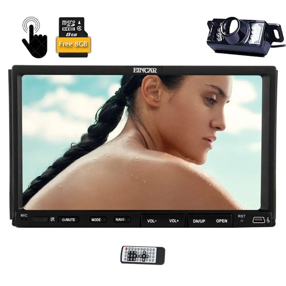 Flash Deal Backup Rear Camera Included EinCar Double Din 7" HD Car Radio with GPS Autoradio Bluetooth Capacitive Touch Screen 2 Din Sat Nav 0