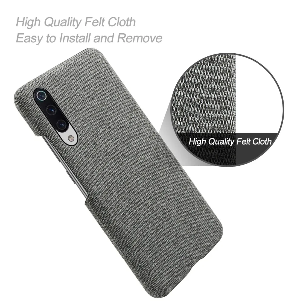 CASEWIN For Xiaomi Mi 9 MI9 Case Slim Ultra Thin Retro Woven Fabric Cloth Anti-scratch Hard Cover For Xiaomi Mi 9 Mi 9 SE Case