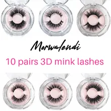 Morwalendi ресницы 10 пар/партия 3D норковые Искусственные ресницы пушистые норковые ресницы Алмазная коробка вьющиеся накладные ресницы для ежедневного макияжа