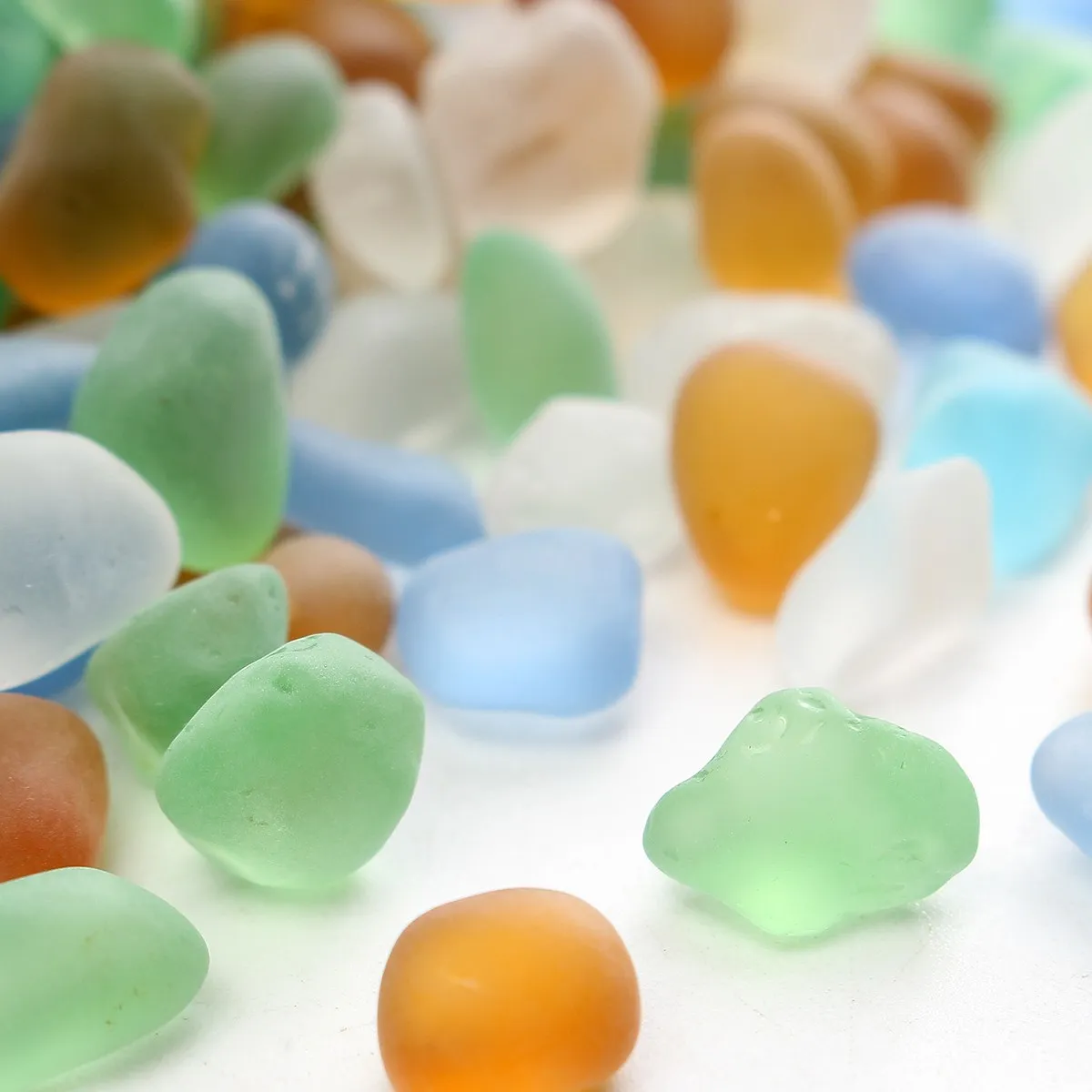 Buy Mixed Color Stone Frosted Sea Glass Beads For