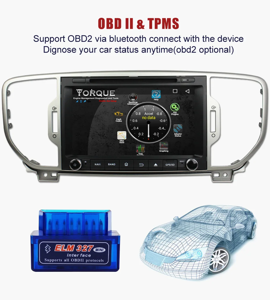 Perfect KANOR Android 9.0 Octa Core 4+32g Car DVD Player for KIA Sportage 2016 car radio audio video player 2 din gps navigation 9