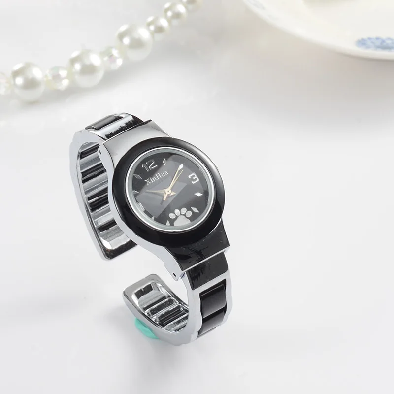 Relogios Feminino XINHUA женские часы браслет из нержавеющей стали милый отпечаток лапки
