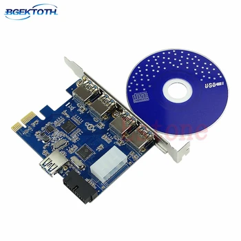 

5 Ports PCI-E PCI Express Card to USB 3.0+19 Pin Connector 4 Pin Adapter For Win Feb6