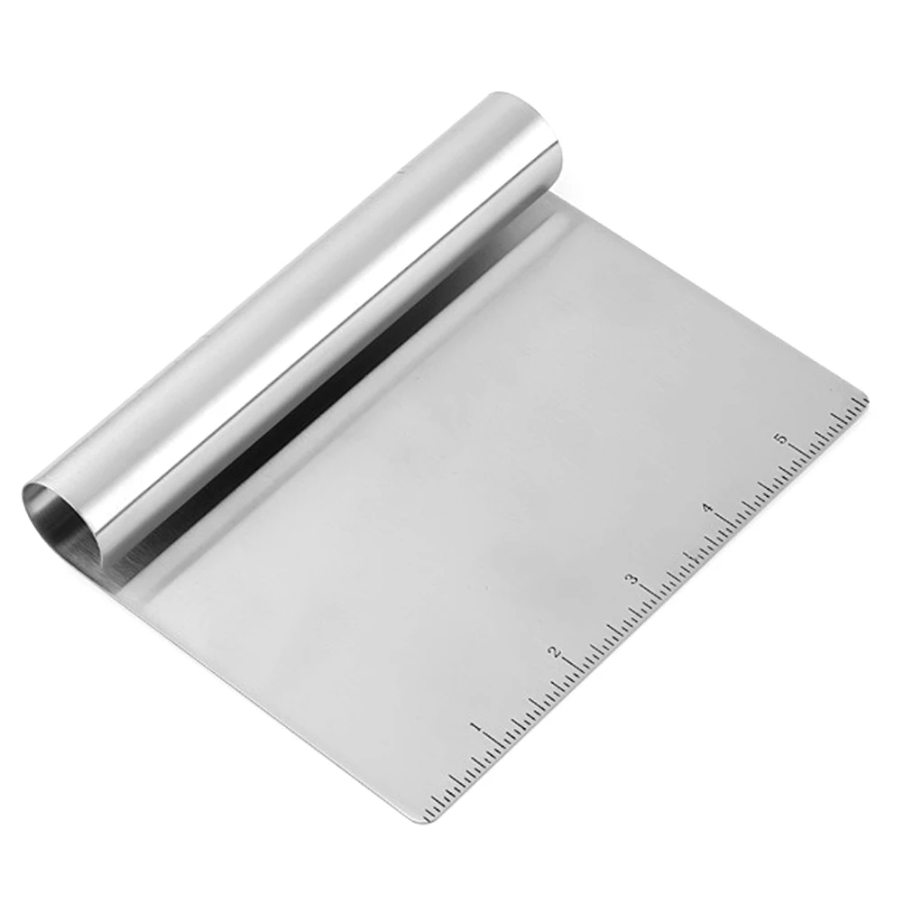 

Kitchen Tools Stainless Steel Bench Scraper, Pizza Dough Cutter , Measuring Guide 15*11.7cm