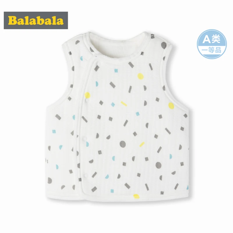 

Balabala Infant Baby Fleece-Lined Vest Printed Newborn Baby Boy Baby Girl Padded Vest with Front Snap Button Closure for Winter