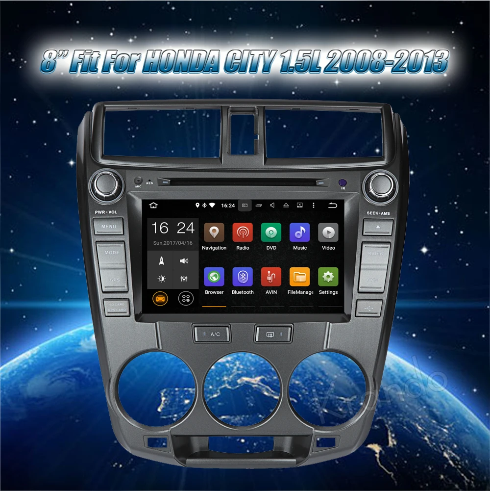 Top Krando 8" Android 8.0 car navigation multimedia system for Honda City 1.5L 2008-2013 audio radio gps dvd player WIFI 3G DAB+ 1
