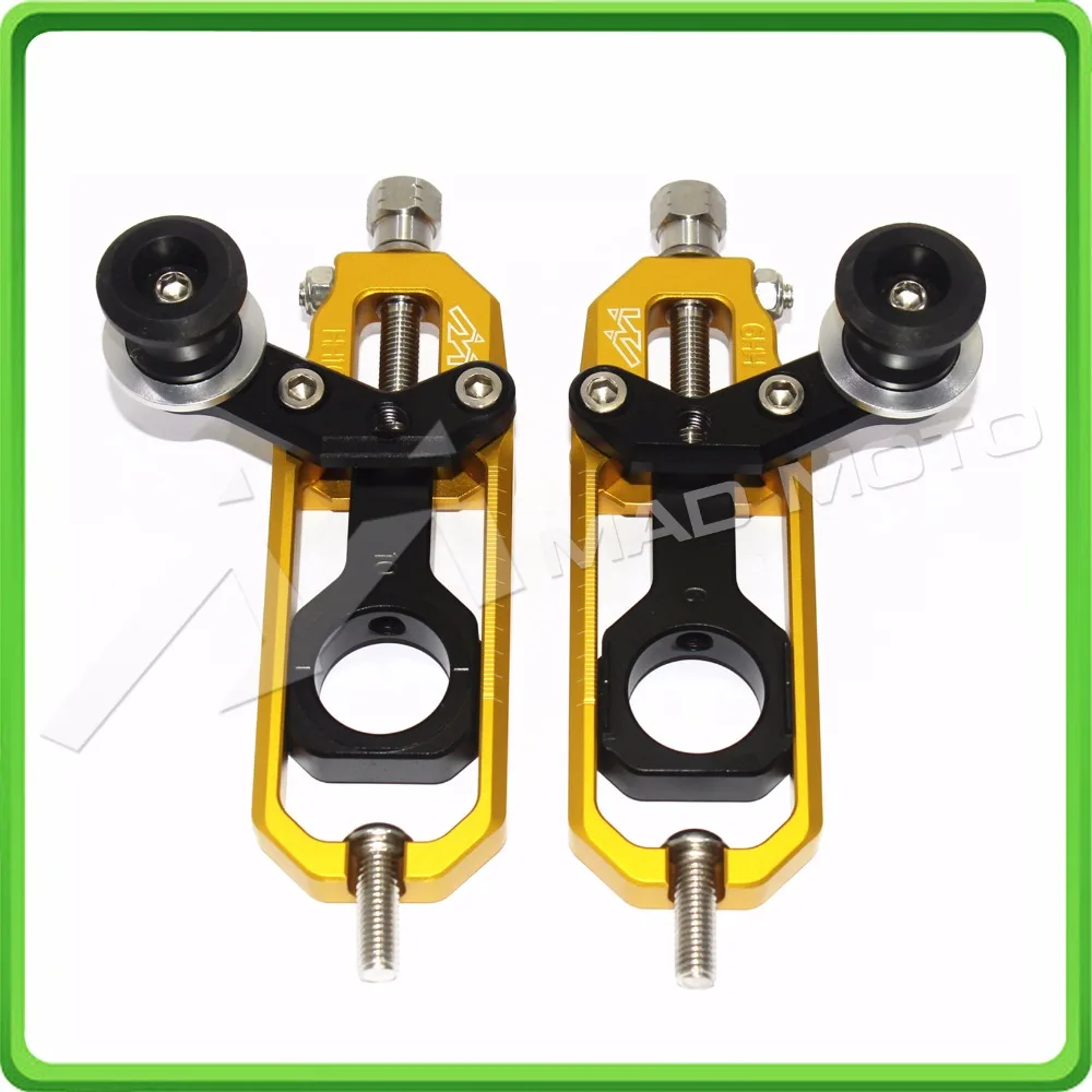 Motorcyclr Chain Tensioner Adjuster with spool fit for Honda CBR1000RR 2004 2005 2006 2007 CBR 1000 RR CBR1000 RR Gold&Black (2)