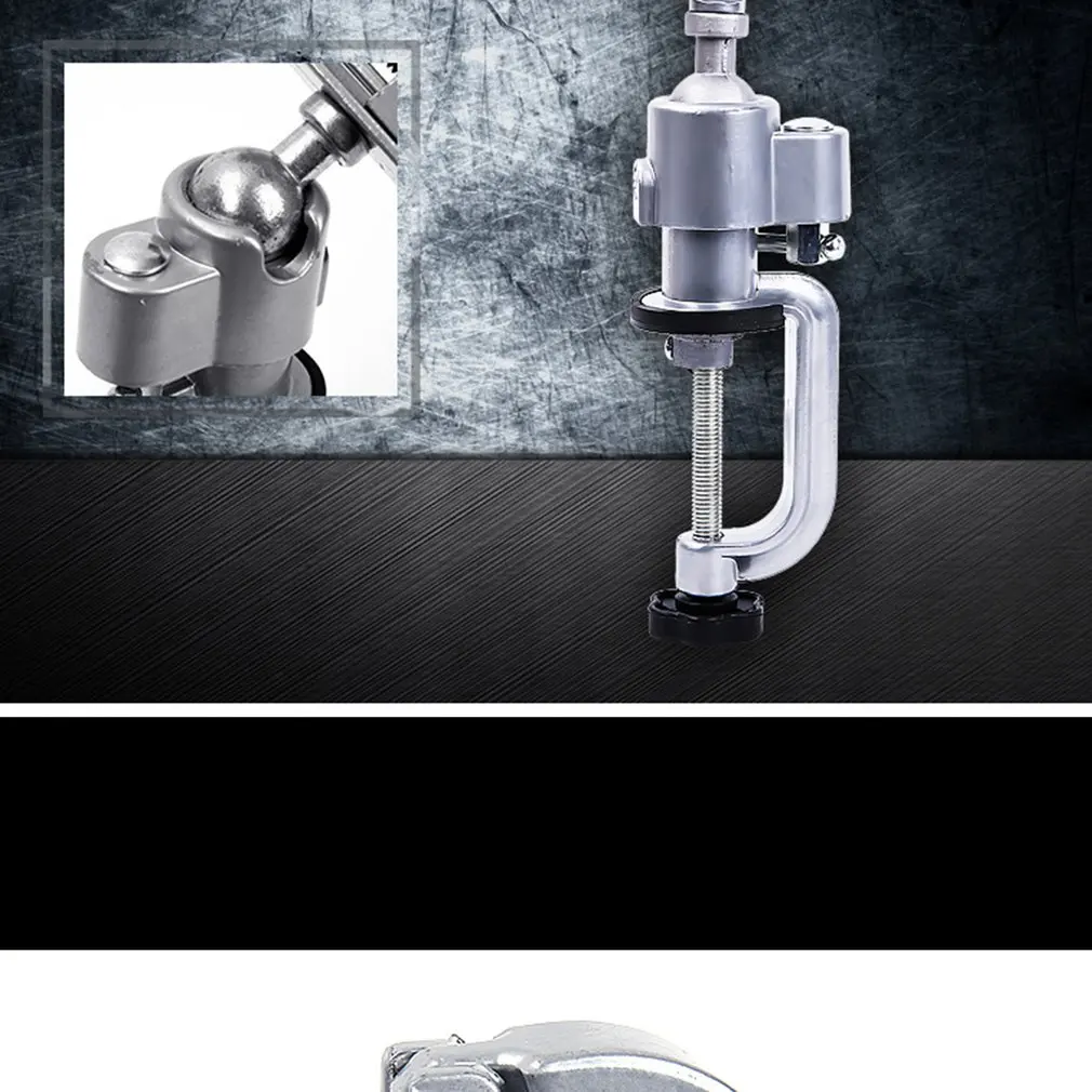 

360 Degree Universal Table Bench Vice Clip-on Round Head Clamp Vise for Electric Drill Bench Screw Clamp Grinder Tool Holder