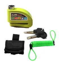 Frete grátis à prova dwaterproof água moto rcycle alarme bloqueio de bicicleta bloqueio de segurança anti-roubo bloqueio de freio de disco de moto + saco + lembrete corda