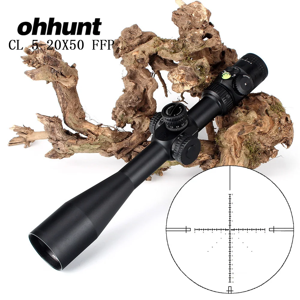 Охота ohhunt CL 5-20X50 FFP первый фокальный плоскостный прицел боковой Параллакс стекло гравированное сетка замок сброс область с пузырьковым уровнем