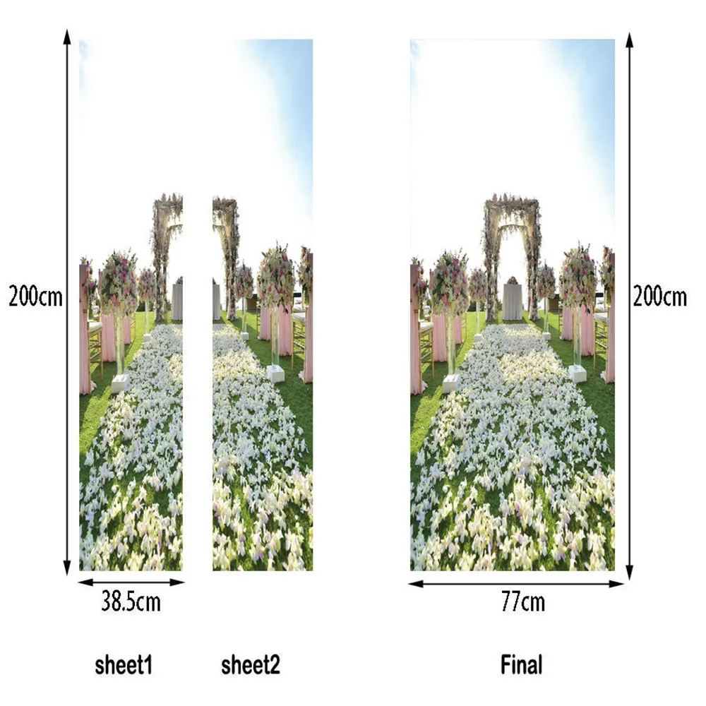 Индивидуальный размер/77X200 см Счастливая свадьба дверь стикер ПВХ самоклеющиеся обои водонепроницаемый украшение дома DIY Фреска Наклейка плакат
