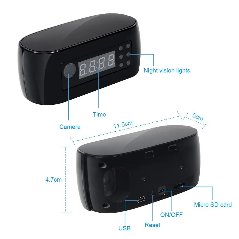 Volemer Z16 HD 1080P ночное видение беспроводной Wi-Fi электронные часы камера IP удаленно монитор P2P CCTV Cam для домашней безопасности