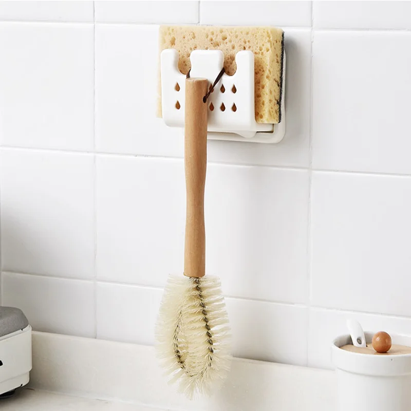 المطبخ بالوعة المنظم التخزين حامل الإسفنج الصابون أجهزة غسل المياه الجافة سلة طوي قوي شفط استنزاف فرشاة تنظيف