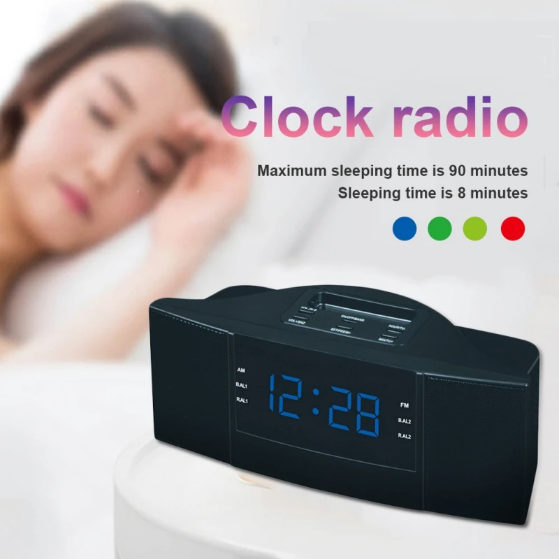 EDAL ABS 2 in 1 LED Digital Desktop Clock with FM AM Radio Function(EU Plug 220V) Radio Clock