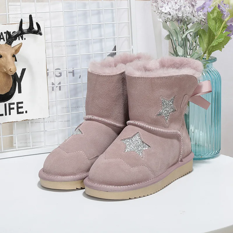 

GRWG Cheap 2018 Shoes Women Winter Boots Austalia Fashion Warm Brand Genuine Leather Snow Boots For Woman Shoes Botas Mujer