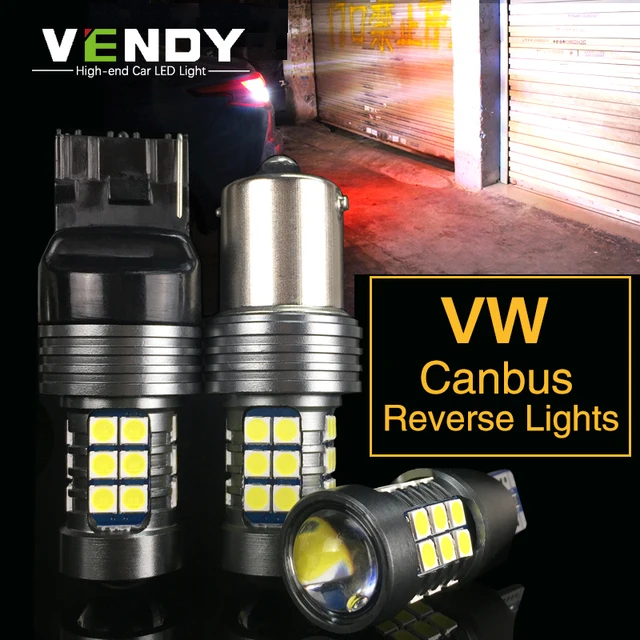 US $3.38 1pcs Car LED Reverse Light Canbus Lamp W16W T15 BA15S P21W W21W For VW Passat B7 B6 Golf 6 7 5 4 mk
