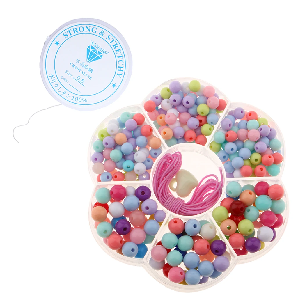 200 Pieces Acrylic Beads Toy Jewelry Making Beads Set Accessories Kids Adults Children Necklace Bracelets Craft DIY Kit