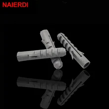 NAIERDI-tornillos de 5-8mm M5-M8 tubo de expansión de goma, cabeza redonda y plana, tornillo de rosca automático, herramienta de Hardware de madera de pared de nailon, 50 Uds.
