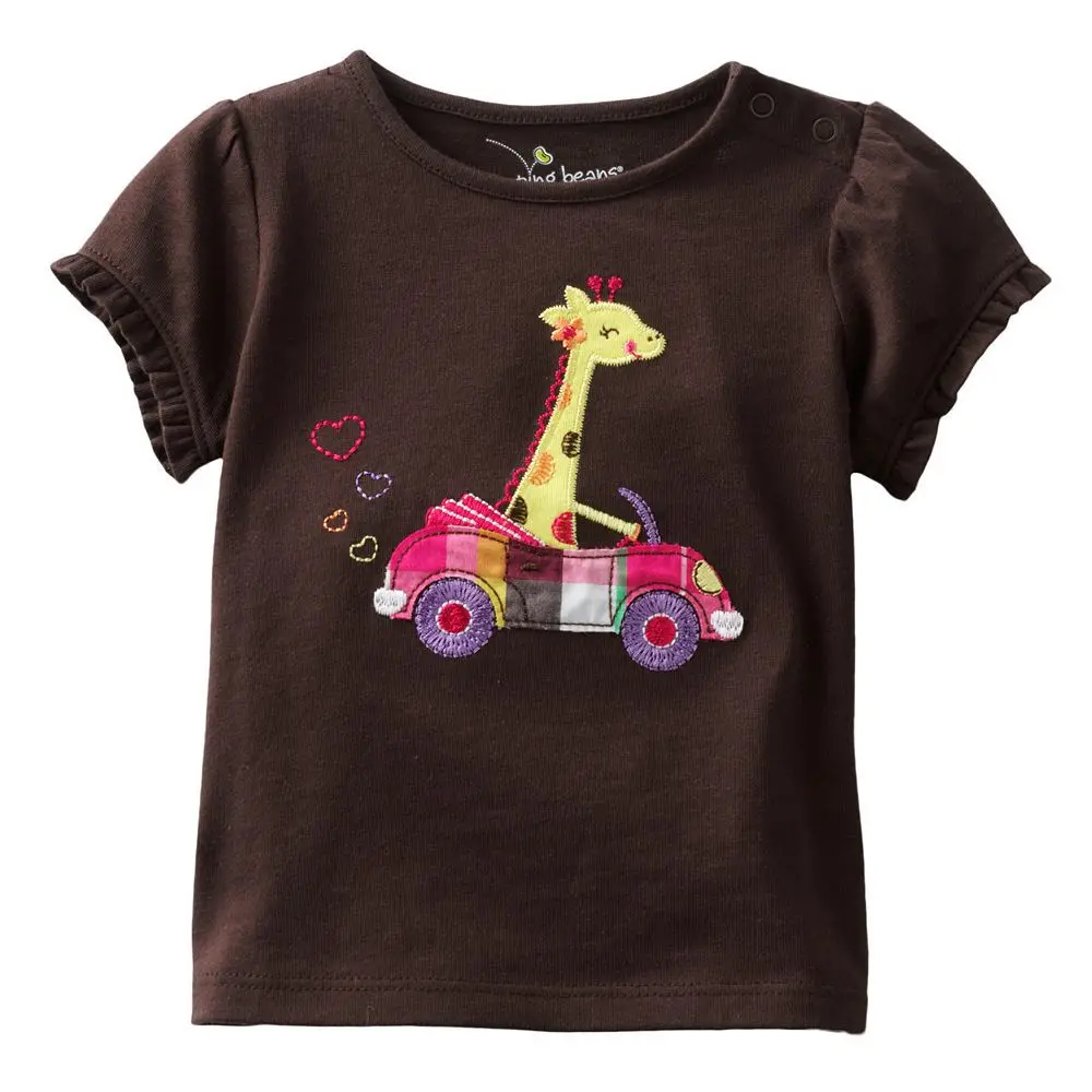 12M 4T Jumping beans Girls T shirt Summer Cartoon Giraffe T shirt Toddler Girls Tops Girl