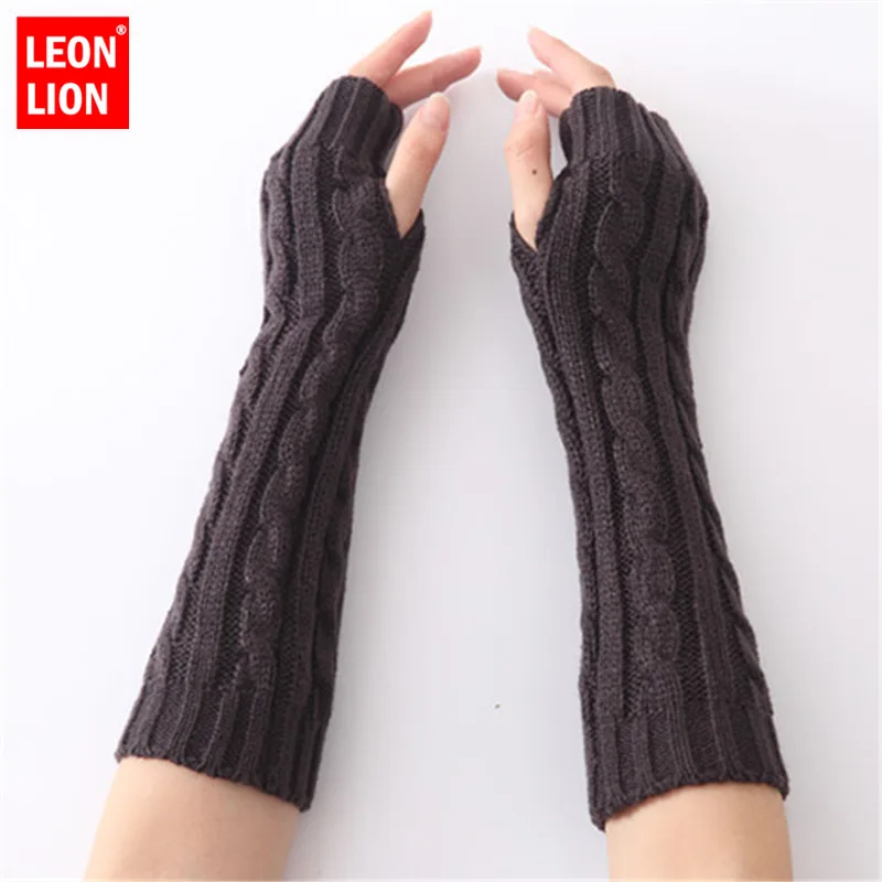 Зимние перчатки, модные теплые женские перчатки, вязаные крючком рукавицы, искусственные шерстяные варежки, теплые перчатки без пальцев, Handschoenen