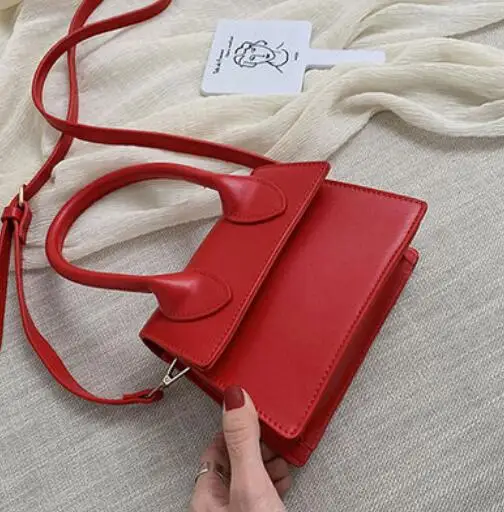 Маленькая квадратная сумка на плечо, сумка через плечо, посылка через плечо, клатч, женский дизайнерский кошелек, сумки, сумка на плечо для отдыха, женская сумка - Цвет: 17 CM Red