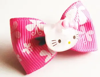 

Pink Dog Hair Clips Ribbon Bows Hairpin For Pet Dog Hair Accessories