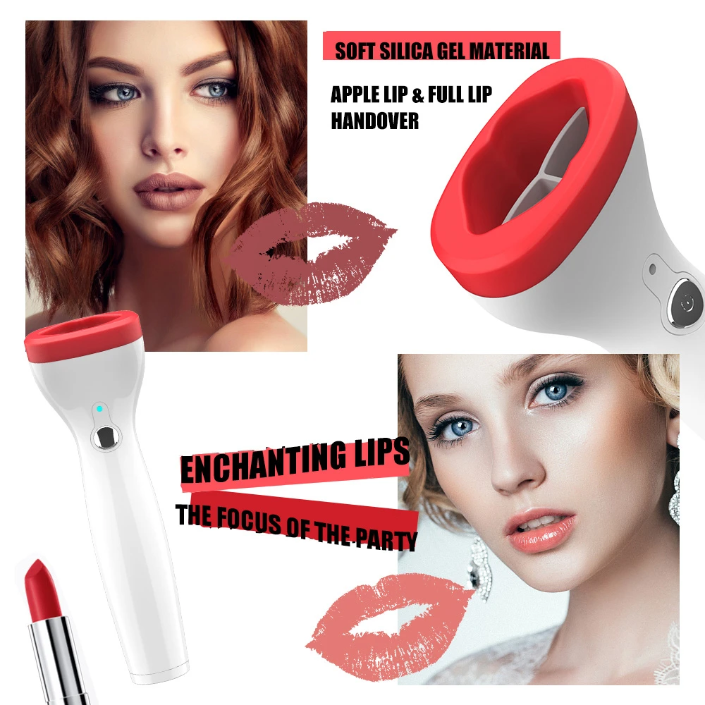 

USB Rechargeable Automatic Lip Plumper Electric Full Lip Enhancer Silicone Lip Enhancement Lip Fillers Cosmetic Makeup Tool