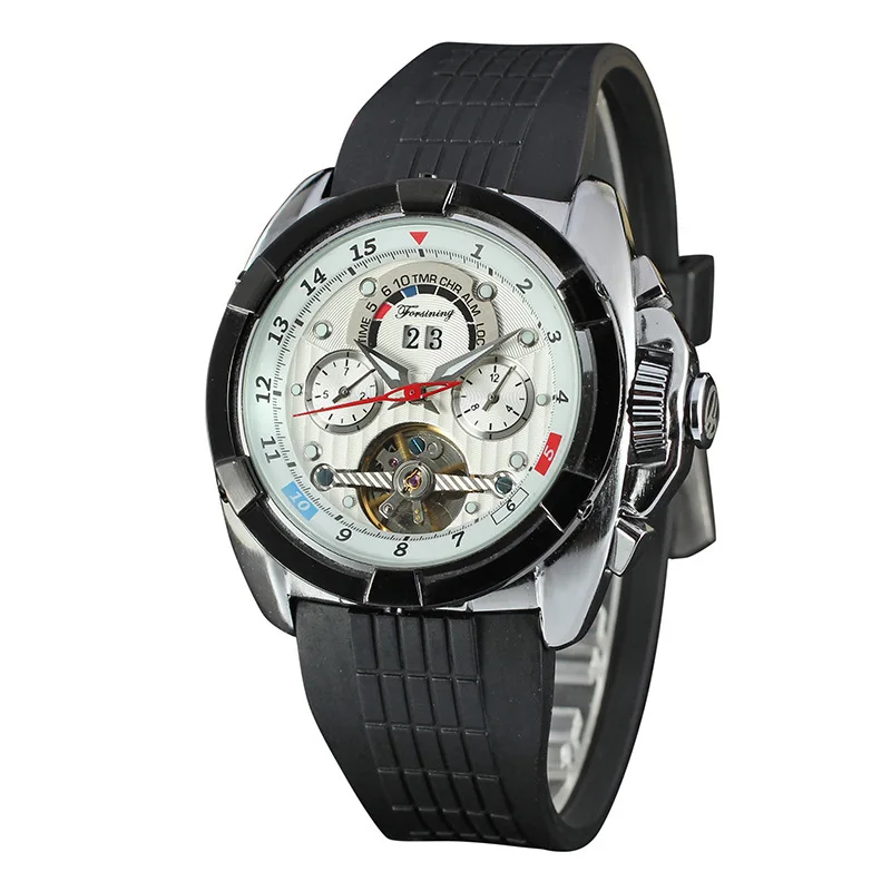 FORSINING Multifunktions Tourbillon Datum Tag Display розовое золото Uhr Herren Luxus Marke Automatikunhr Sportuhren|sportuhren| |