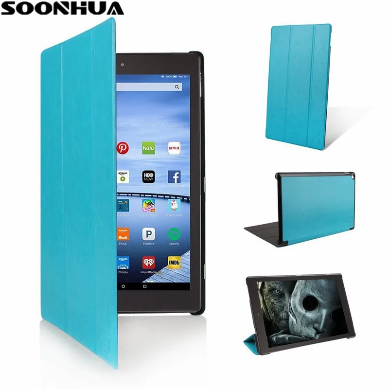 

SOONHUA High Quality Ultra Thin Leather Smart Case Cover Stand Anti-scratch Protective Shell For Amazon New Fire HD10